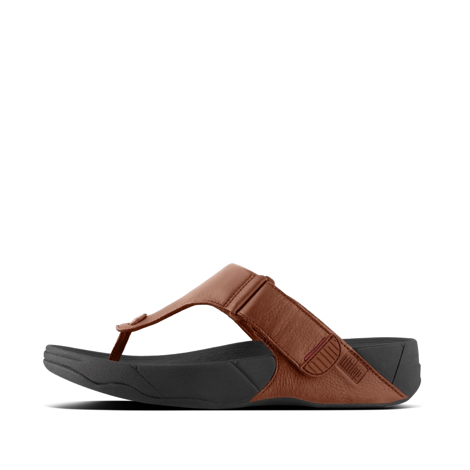 Fitflop Trakk Ii Herren Leder Flip-flops Dunkelbraun