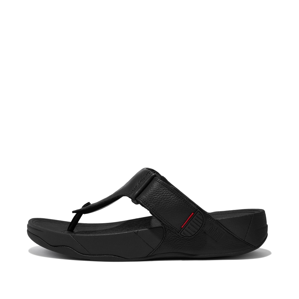 Fitflop Trakk II Zehenstegsandalen Aus Leder Für Herren In Schwarz