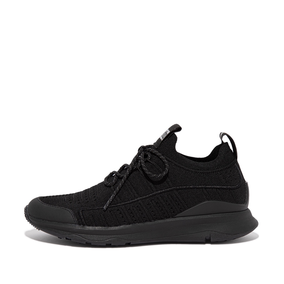 Fitflop Vitamin Ff Gestrickte Sportturnschuhe Ganz In Schwarz