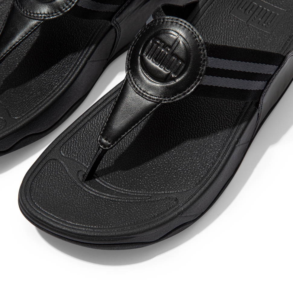 Fitflop Walkstar Zehenstegsandalen Aus Gurtband Ganz In Schwarz