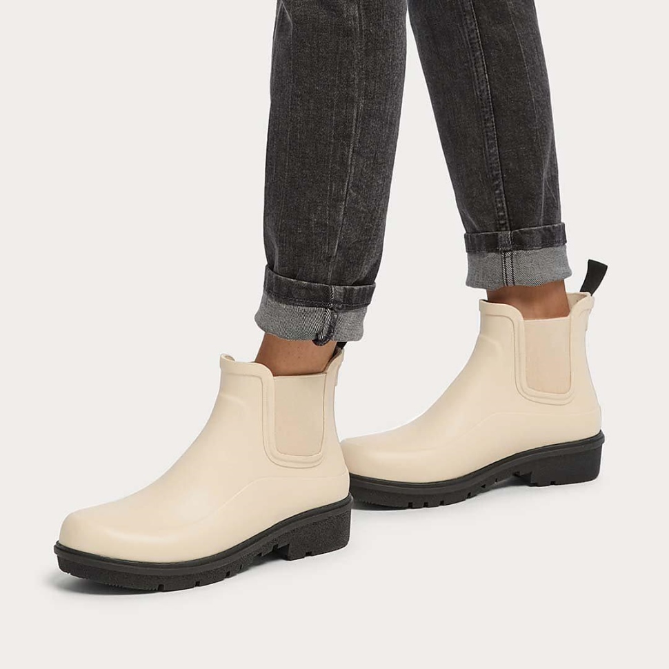 Fitflop Wonderwelly Chelsea Regenstiefel Mit Kontrastsohle Creme-mix