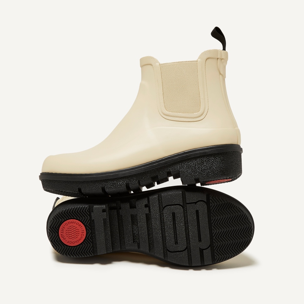 Fitflop Wonderwelly Chelsea Regenstiefel Mit Kontrastsohle Creme-mix