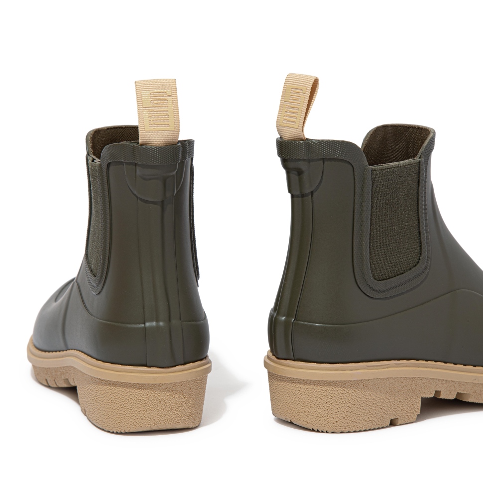 Fitflop Wonderwelly Chelsea-Regenstiefel Mit Kontrastsohle, Moosige Mischung