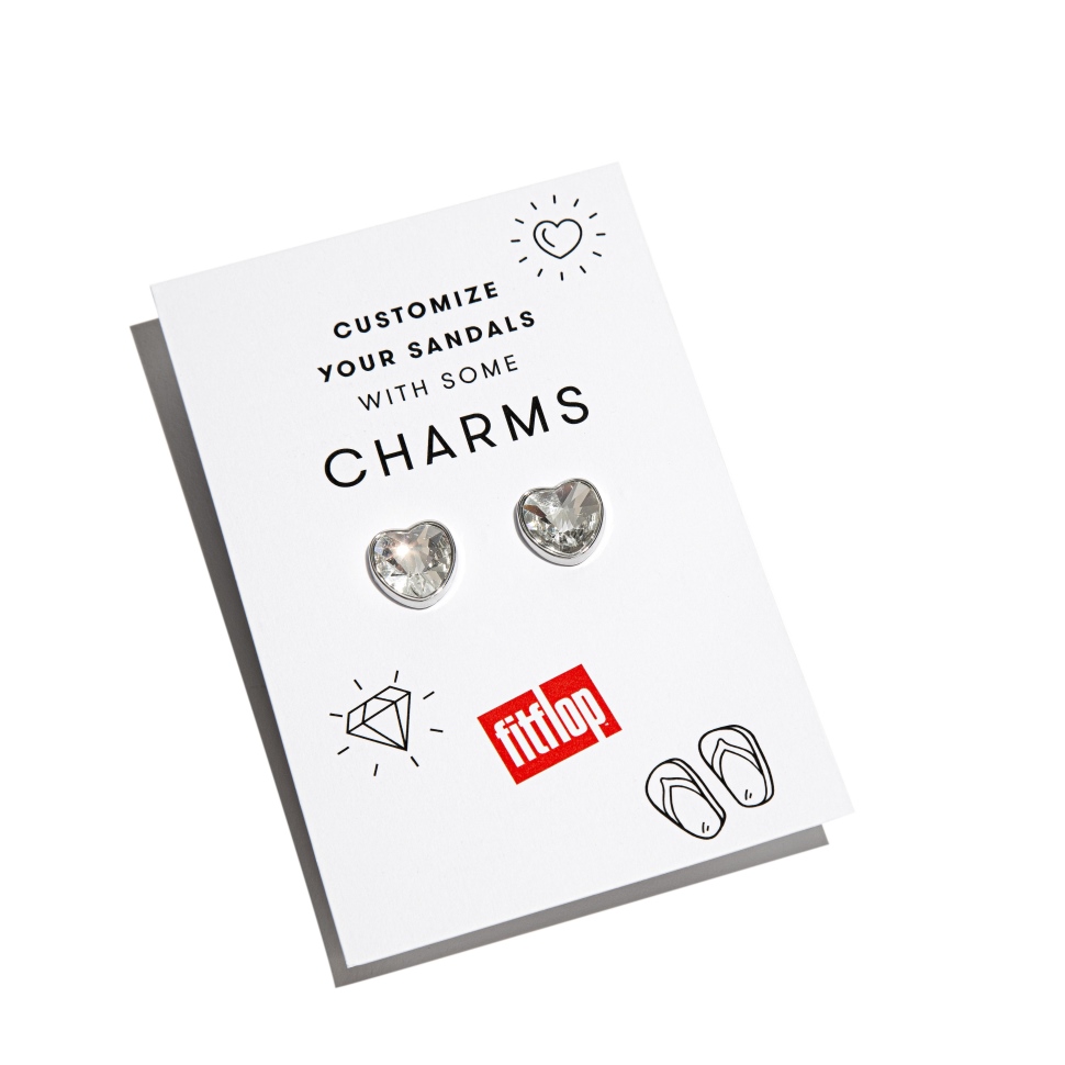 Fitflop Iqushion Charms Kristall-Herz-Charms, 2er-Pack Klar