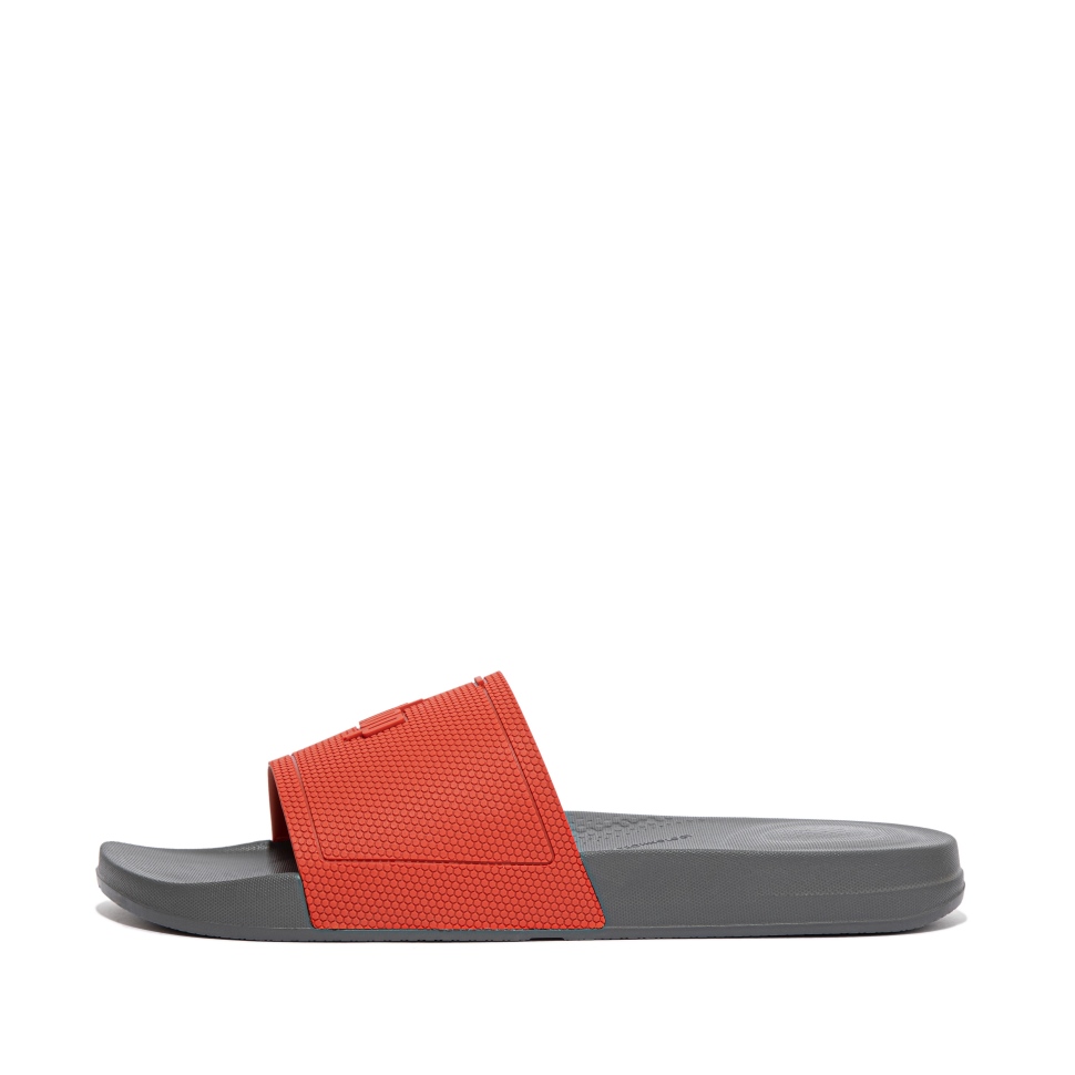 Fitflop Iqushion Herren-poolrutschen Roter Lehmgrau