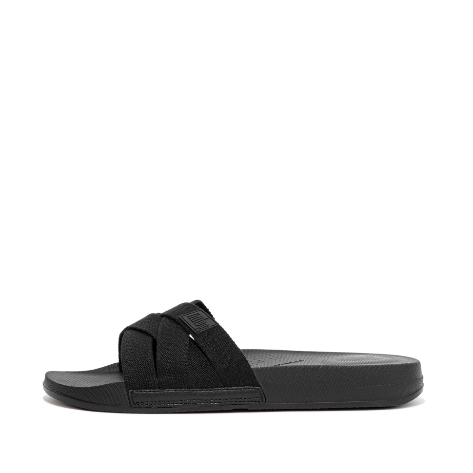 Fitflop Iqushion Pantoletten Mit Mehreren Riemen Ganz In Schwarz