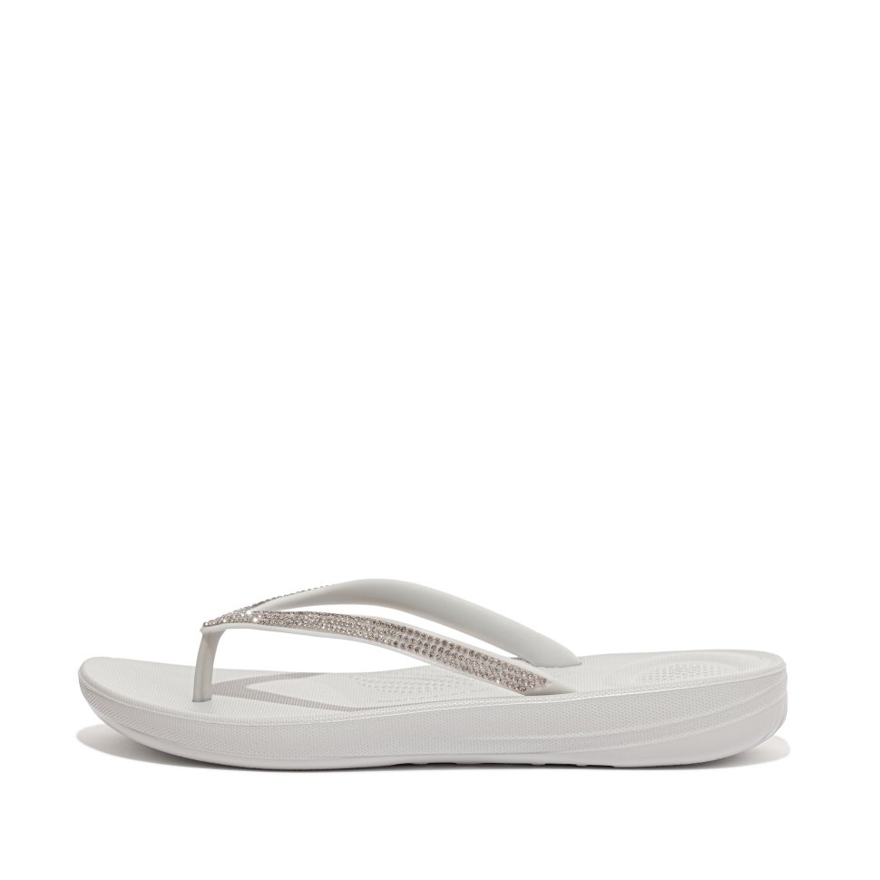 Fitflop Iqushion Funkelnde Ergonomische Flip-Flops In Weichem Grau