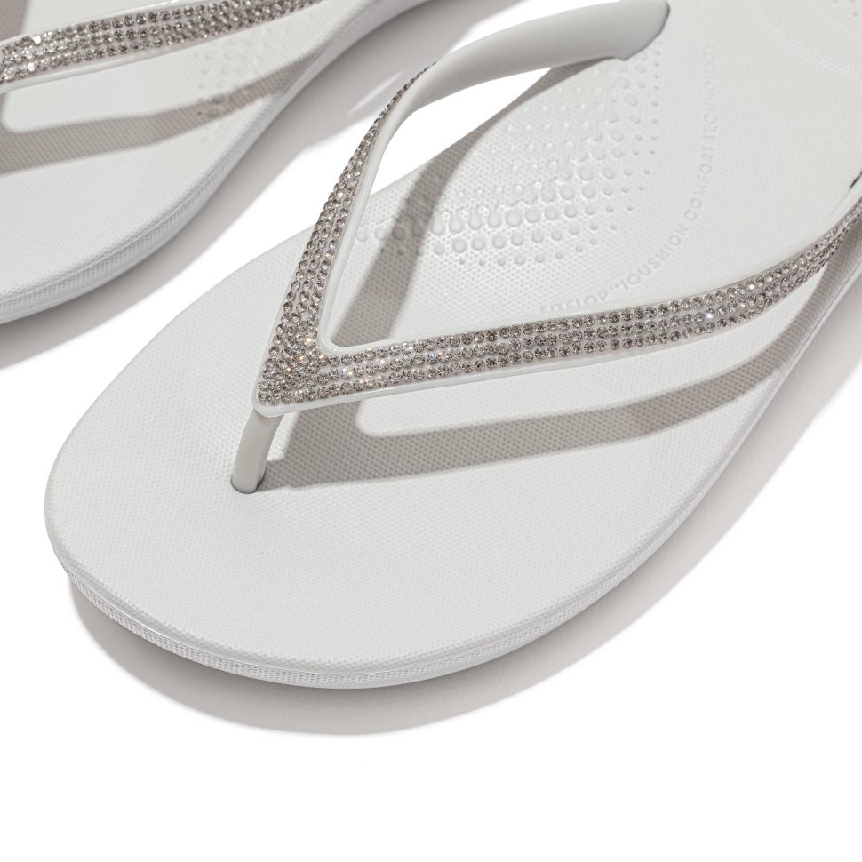Fitflop Iqushion Funkelnde Ergonomische Flip-Flops In Weichem Grau