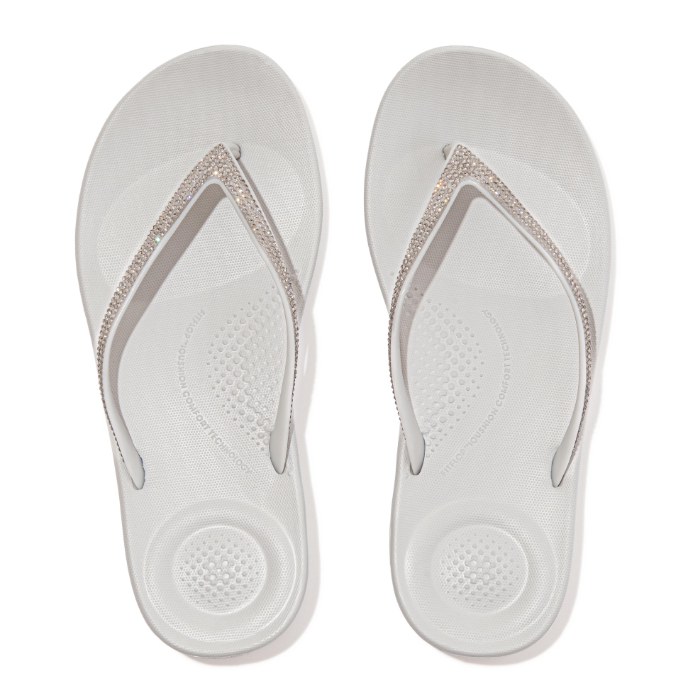 Fitflop Iqushion Funkelnde Ergonomische Flip-Flops In Weichem Grau