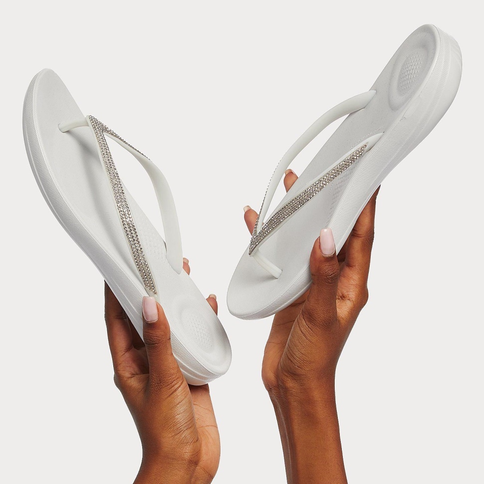Fitflop Iqushion Funkelnde Ergonomische Flip-Flops In Weichem Grau