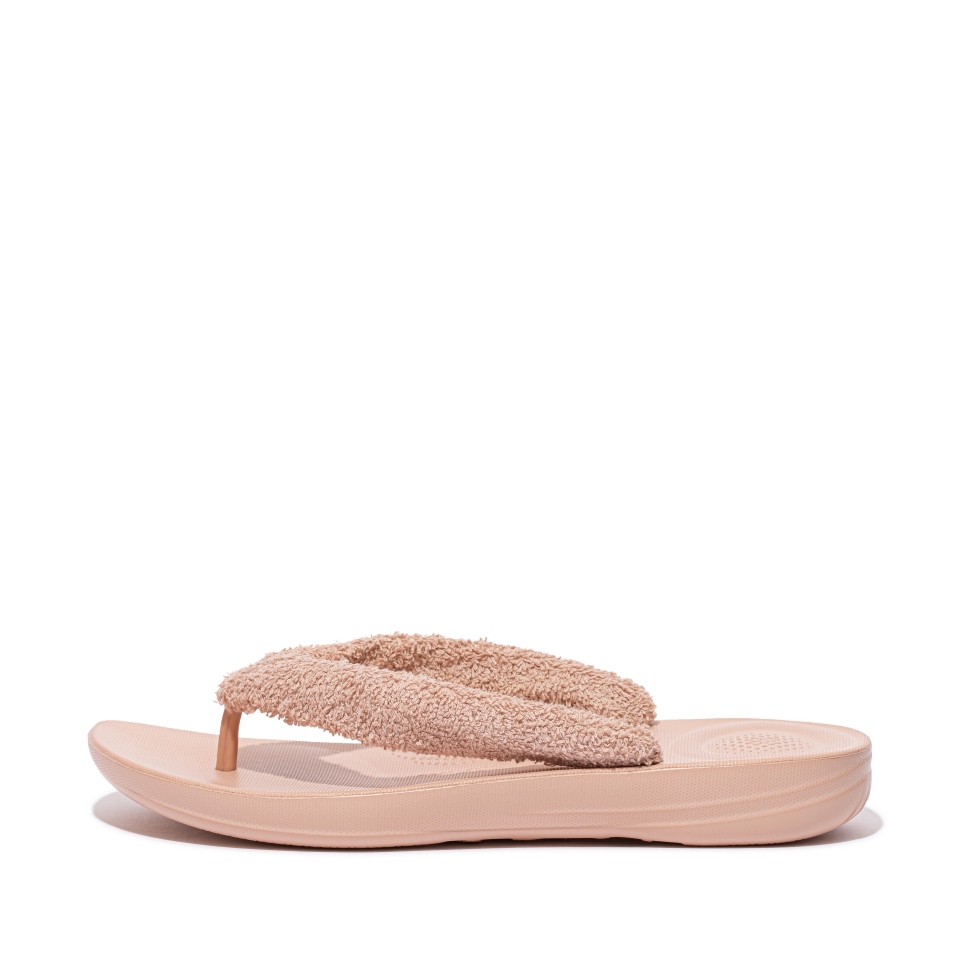 Fitflop Iqushion Frottee-Flip-Flops Nackt Rosa