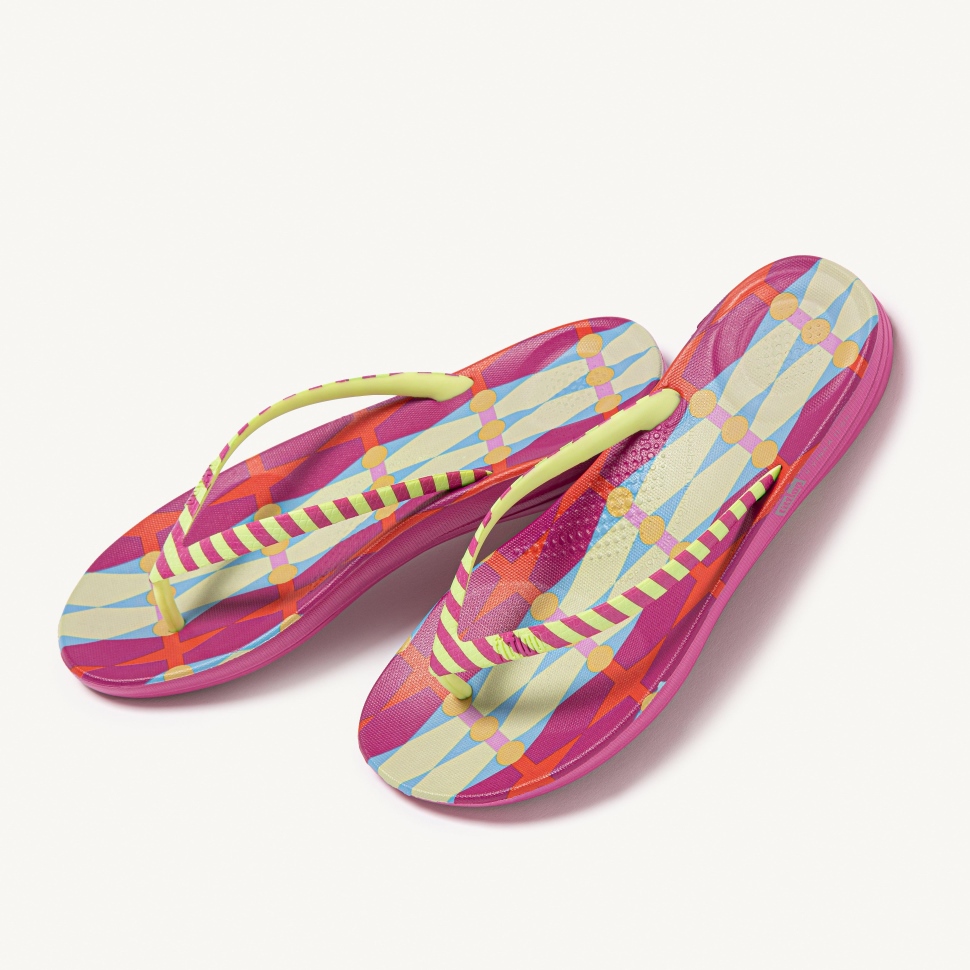 Fitflop Iqushion X Yinka Ilori Flip-flops Zitrone-fuchsia
