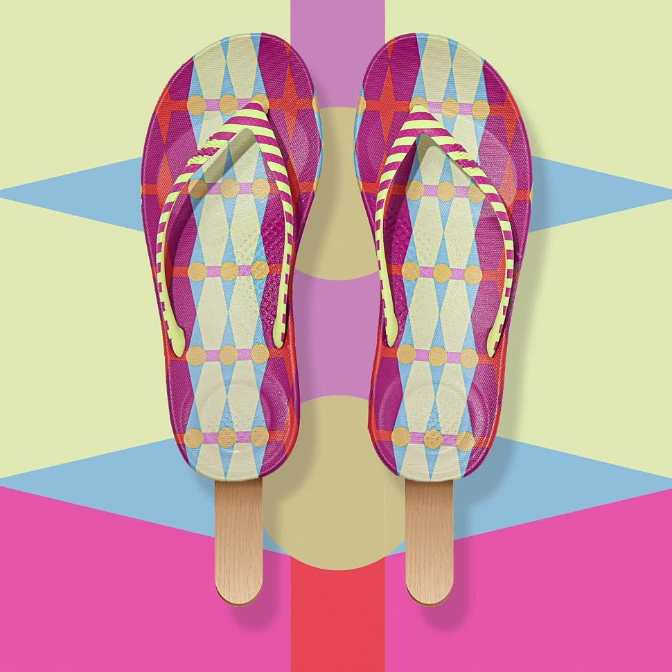 Fitflop Iqushion X Yinka Ilori Flip-flops Zitrone-fuchsia
